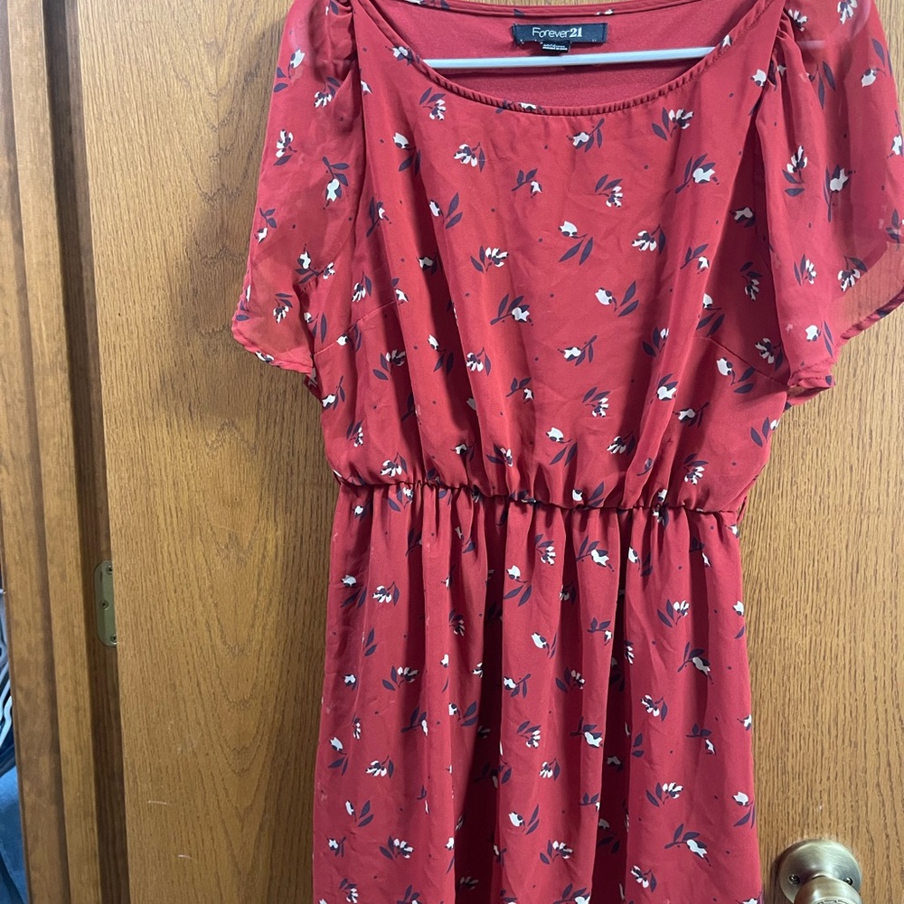 Forever 21 Red Dress with Floral Print